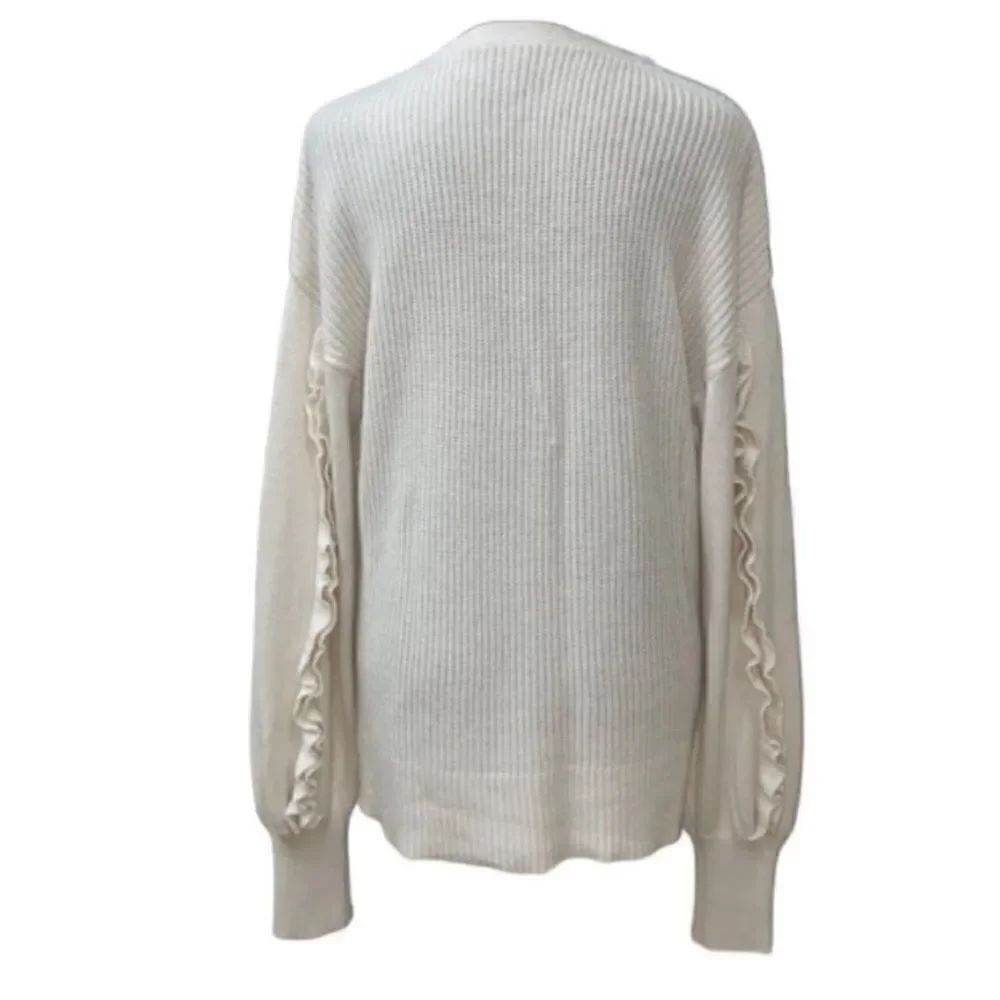 Express Cream Ruffle Sleeve Sweater(Size Small) - Picture 4 of 7